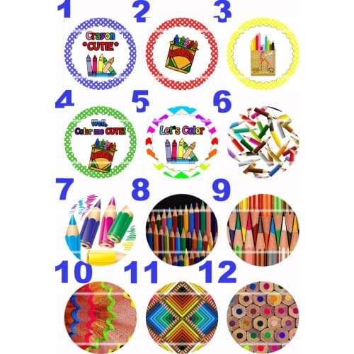 Handmade Colorful picture Round Glass Cabochons Refrigerator magnet for Necklace Decoration and Phone Chain Accessaries182