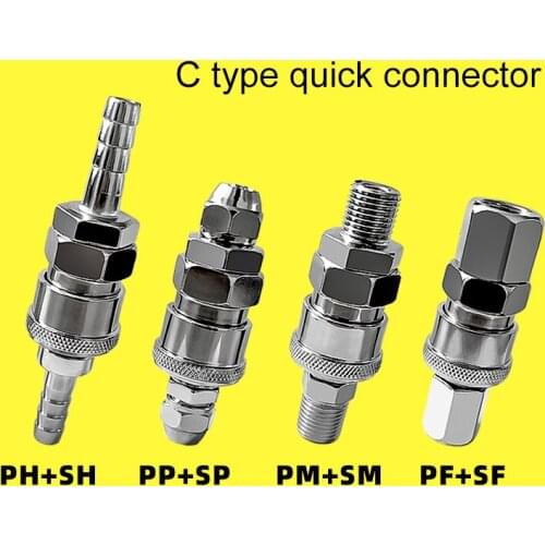 ZKCM Pneumatic C-Type Pneumatic Connector PF PH PM PP Air Compressor Hose Quick Plug-In Connector Components Pneumatic Tool