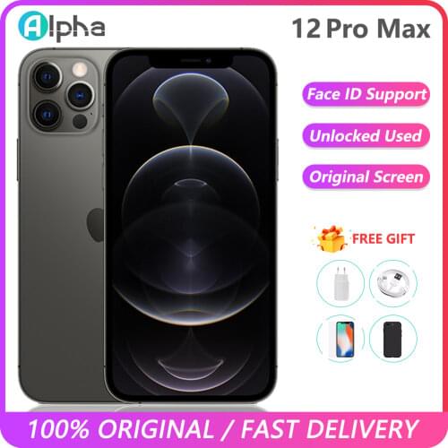 100% Original Apple iPhone 12 Pro Max 6GB ROM 128/256/512GB IOS A2342 A14 Bionic Face ID NFC Unlocked 5G iPhone 12PROMAX USED