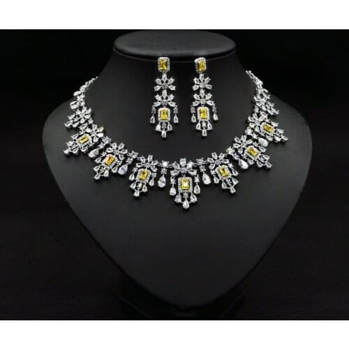 Sederyla Nigeria 2pcs Bridal Zirconia Necklace Sets For Women Jewelry sets & More Dubai Nigeria CZ Crystal Wedding Jewelry Sets