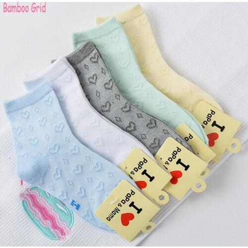 5 Pairs /Lot New Cotton Summer Pure Cotton High Quality Mesh Ventilation Girls Socks 2-10 Year Kids Socks Children Socks