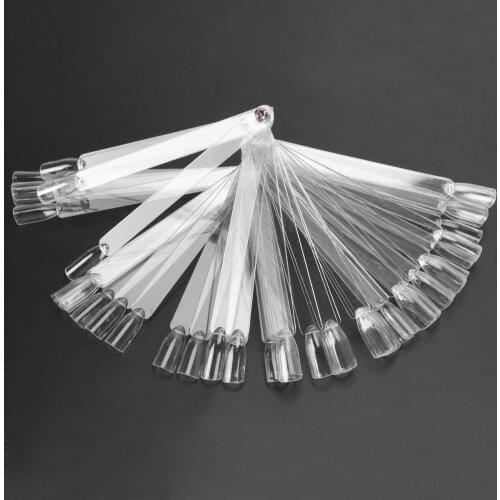 50PCS Nail Art Fake False Nail Tips Practice Display Transparent Natural Color Manicure Tools Fake Nail Art Tips False Manicure