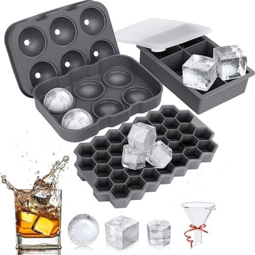 6 Cavity Ice Cube Maker Form For Ice Flexible Silicone Whiskey Drink Round Ice Cube Mold Bar Party Diy Accessories Kitchen Tools