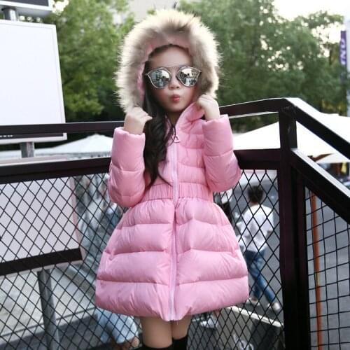 90% White Duck Down Coat 2021 Fashion Girls Long Down Coats Children Tops Baby Clothes Outwear Kid Winter Slim Jacket for Girls