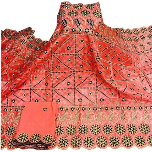 African fabric bazin riche high quality bazin brode with french lace fabric beaded bazin riche embroidery for women HL-135