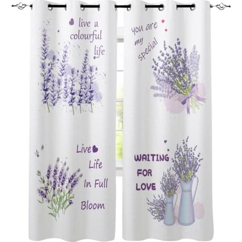 Watercolor Purple Lavender Luxury Home Curtains Home Supplies Living Room Bedroom Custom Curtains