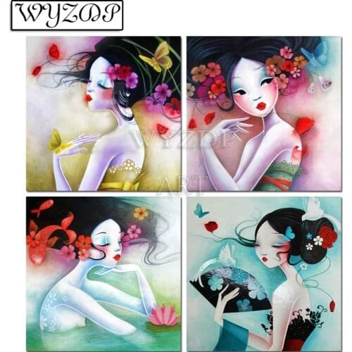 5D Diamond painting Girl Pictures Full Square/Round Diamond Embroidery Mosaic Cross stitch Gift Kits Home decor 210357