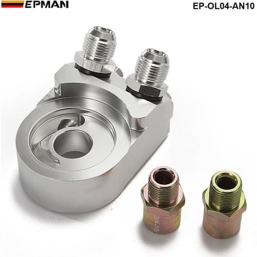 Aluminum Oil Cooler Adapter Sandwich AN10 Turbo T3 T4 Engine Plate AN10 SILVER EP-OL04-AN10