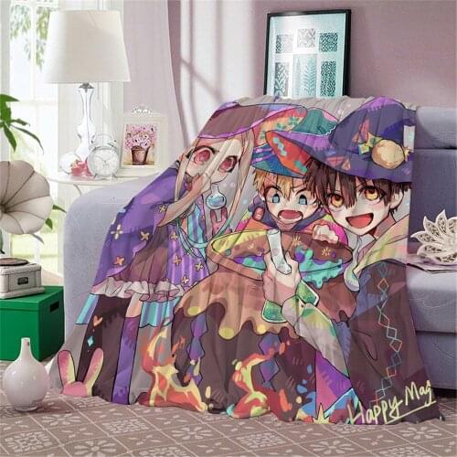 Anime Flannel Blankets Toilet-Bound Hanako-kun 3D Blanket for Beds Printed Soft Flannel Sofa Home Decor Outdoor Student Blanket