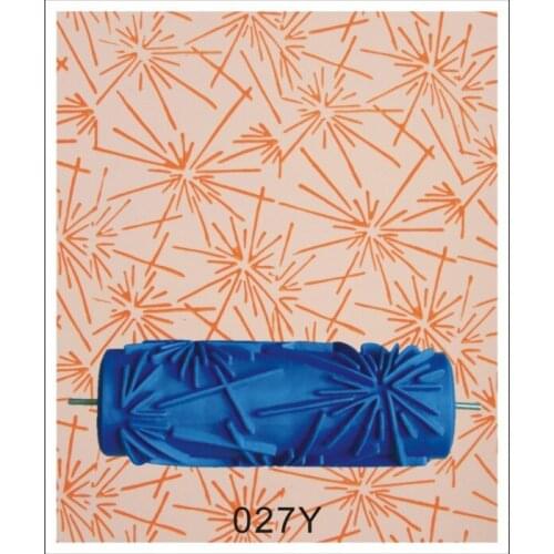 Free shipping 5 inch blue rubber wall decoration painting roller, decorative wall paint roller without hand grip 027Y