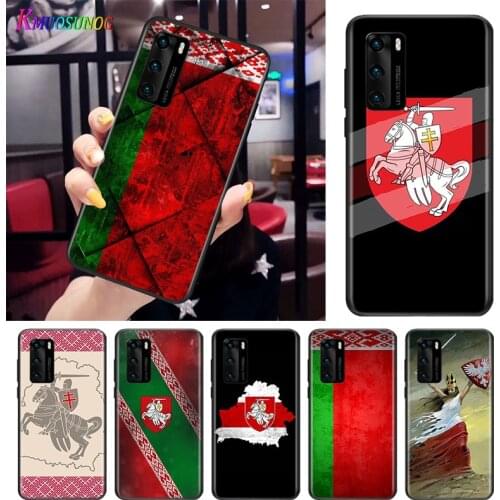 Belarus flag For Huawei P Smart S Z Mate 40 RS 30 20 10 Pro Plus Lite 2019 2020 2021 Black Soft Phone Case