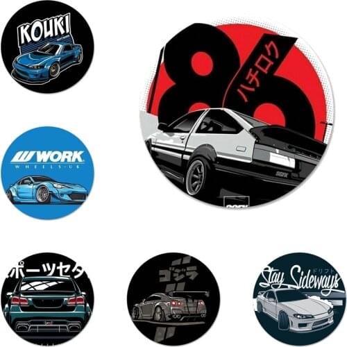 Racing car JDM cartoon Badge Brooch Pin Accessories For Clothes Backpack Decoration gift