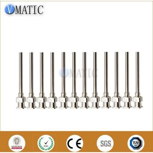 Free Shipping 12Pcs 1 Inch Tip Length 12G Blunt Stainless Steel Dispensing Syringe Needle Tip Glue Dispenser Needle