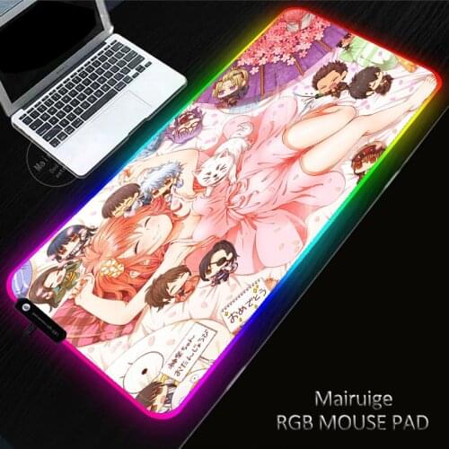 Gintama RGB Gaming XXL 300X800MM Anime Mouse Pad Anti-Slip Rubber Base Computer Keyboard MousePad Anti-slip Mat for Computer PC