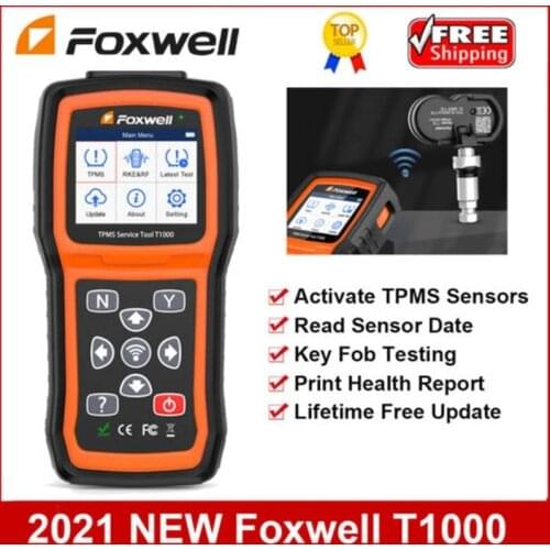 Foxwell T1000 OBD2 TPMS Trigger Activate Program Tools TPMS Sensors Check Tire Pressure Monitoring System Tester Diagnostic Tool