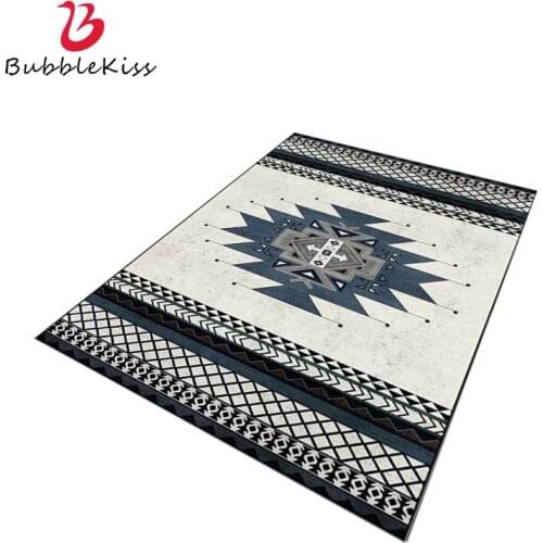 Bubble Kiss Simple Style Carpet Blue Geometric Stitching Rug Living Room Customized Home Carpet Door Mat Bedroom Decor Area Rugs