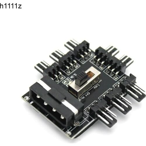 PC 1 to 8 4Pin Molex Cooler Cooling Fan Hub Splitter Cable PWM 3Pin Power Supply Speed Controller Adapter For BTC Miner Mining