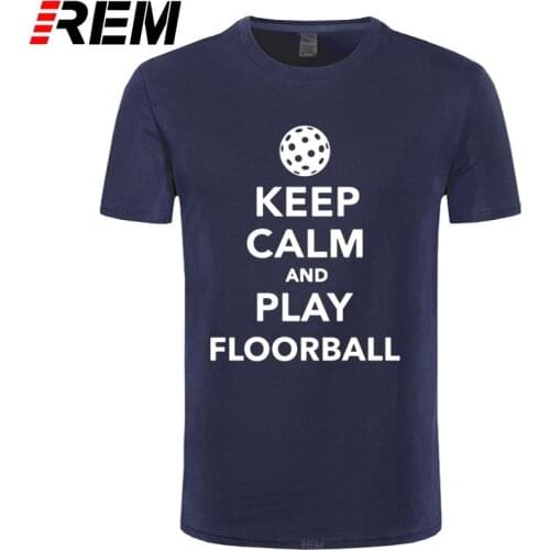 Summer Hot sale Top Quality Keep Calm And Play Floorball T shirt Men T-Shirt Plus Size Homme Round Neck Tee Shirt