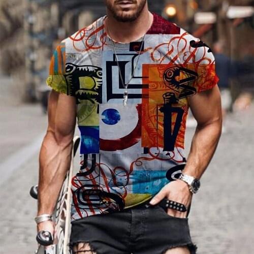 Mens Summer T-shirts Casual 3d Printed Short Sleeve Round Neck Top T-shirt 2021 Graphic Pullover Tee Camisetas Hombre Verano