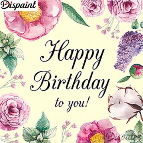 Dispaint 5D DIY Diamond Painting "Flower letter landscape" Full Drill Resin Diamond Embroidery Cross Stitch Home Decor A27524