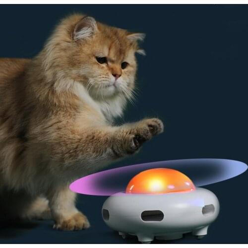 UFO Pet electronic smart funny cat turntable toy intelligent funny cat stick game rotating turntable cat toy automatic cleaning