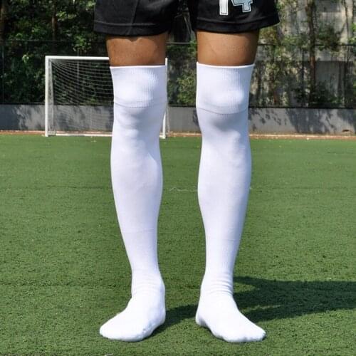 Football socks mens pure color soccer sock towel bottom over the knee sports socks breathable non-slip high elastic nylon socks