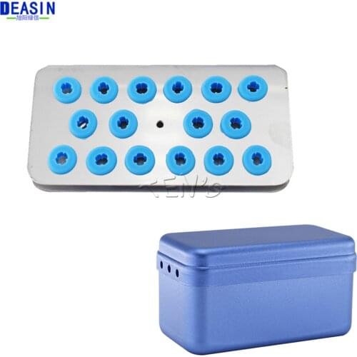 NEW 16-hole dental scaler tip disinfection box Dental stainless steel working tip holder box dental instrument multifunction