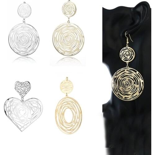 2020New 60Pcs Hollow Round or Heart pendants alloy button for DIY Jewelry earring or necklace accessories DL170-DL171