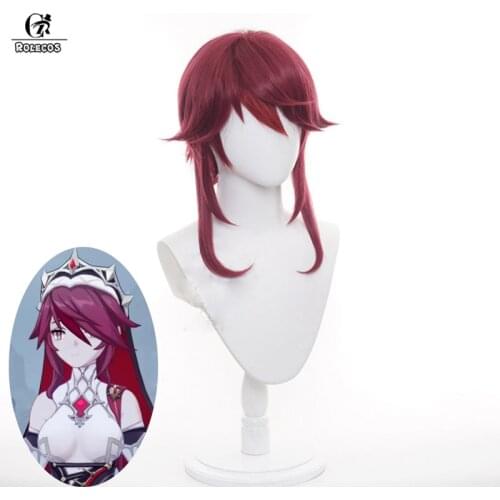 ROLECOS Game Genshin Impact Cosplay Wig Rosaria Cosplay Wig Game Genshin Rosaria Headwear Hair Heat Resistant Synthetic Hair