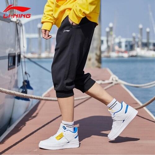 LINING 2021 Summer Men Cotton Pants Capris Breathable Comfortable Running Training Pants AKQR111
