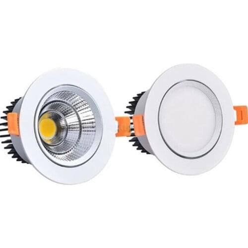 Dimmable LED embedded COB Spotlight Ceiling lamp AC85-265V 3W 5W 7W 9W 12W 15W Aluminum recessed downlights round Led Spot Light