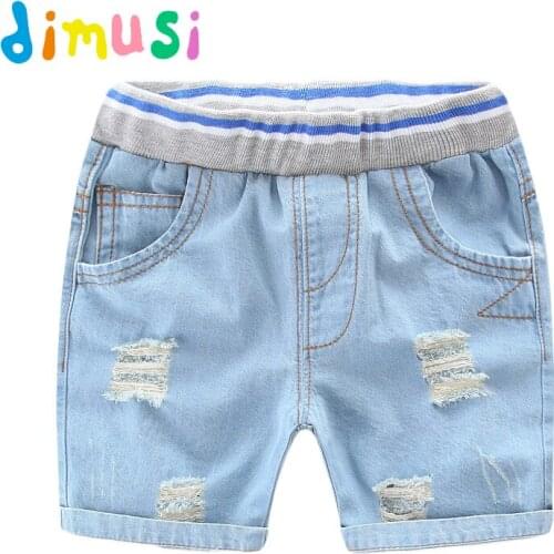 Dimusi Boys Ripped Jeans Shorts for Boys Summer Panties Jeans Shorts for Children Girls Shorts for Kids Short 18M-8T BW002