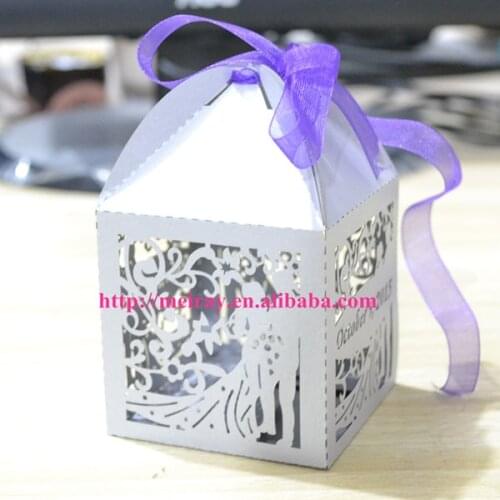 Custom favour boxes for weddings,silver wedding cake boxes laser cut