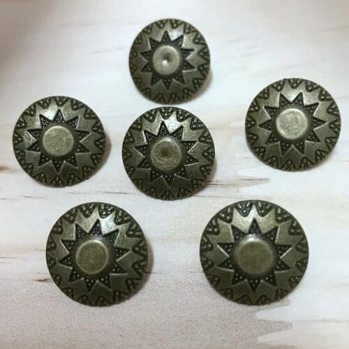 DIY 50PCS 16MM Bronze Round Sun StudS Rivet Punk Sunshine Spike Shoes Belt Bag Accessories Leather Craft Shipping Free