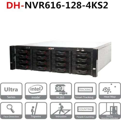 Dahua 128 Channel Ultra 4K H.265 Network Video Recorder DH-NVR616-128-4KS2 With Logo Max 128 IP Camera Inputs 12MP