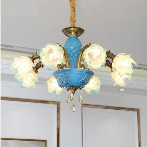 Modern Chandelier Lighting Modern Lustre Wrought glass Lamps Lustre Crystal Chandeliers Coffee Shop Wedding Bar LED light