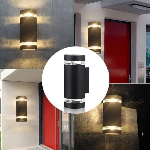 Modern Black Up Down Double Indoor Wall Light Gu10 Ip65 Outdoor Lighting Garden Sconce Home Decor Wall Lamp
