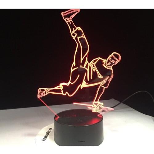 Street Dance LED USB 3D Night Lights 7 Colors LED 3D Lamp Disco 3D Decoration Lights Hip-Hop Culture Breaking Locking Popping