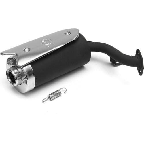 Universal Motocross Black Exhaust Pipe Motorcycle Engine Exhaust Muffler Can Pipe Mini Bike Quad ATV Exhaust Systems 43cc 49cc