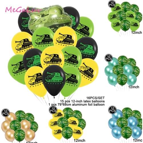 Tank Party Camouflage Latex Balloon Combo Package Military Theme Party Boy Birthday Party Decoration