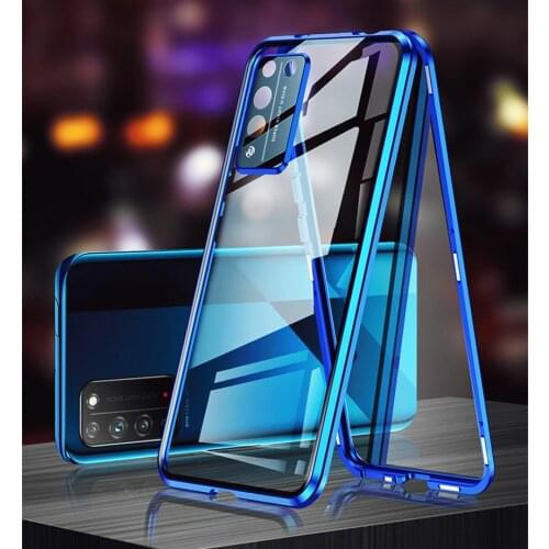 Camera protector Glass Magnetic Metal Bumper Case for Huawei Honor X10 Tempered Glass Back Cover for Honor 30 s 30 Pro Case