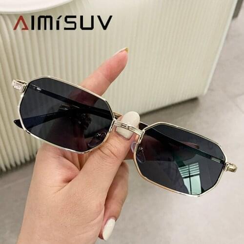 AIMISUV Retro Womens Sunglasses Small Metal Eyewear Frame Mens Luxury Brand Designer Sun Glasses Travel Eyeglass Ladies UV400