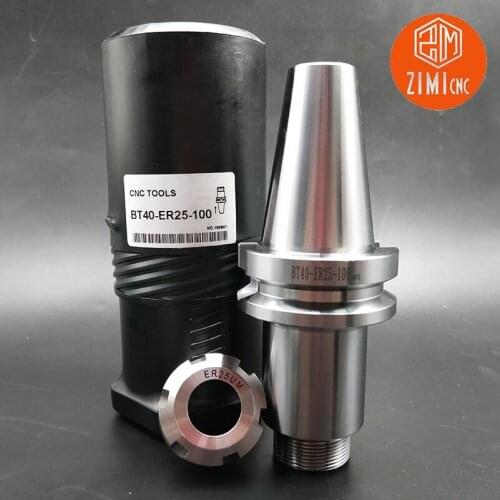 1pcs BT40-ER25-70/100L Moto taper HSS holder BT40 spring collet 70mm 100mm conical milling cutter chuck CNC lathe milling tool