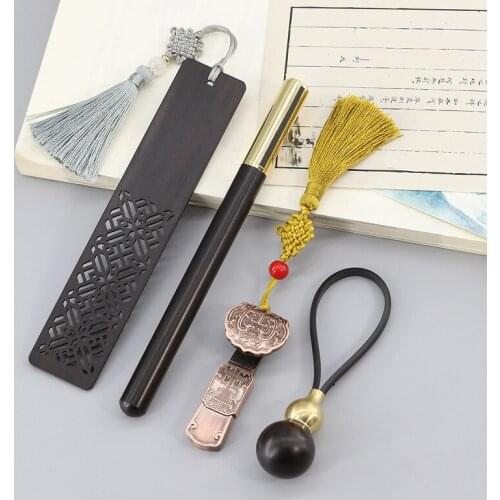 1pcs Pane wood purple sand tassel signature pen graduation season gift set bookmark 32G teachers day student gift