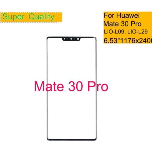 10Pcs/Lot For Huawei Mate 30 Pro LIO-L09 LIO-L29 Touch Screen Panel Front Outer LCD Glass Lens With OCA Glue Replacement