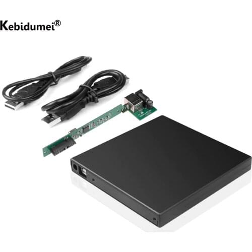 12.7mm USB 2.0 SATA external drive DVD CD DVD-Rom Case drive box for Laptop Notebook External Portable hard disk HDD Enclosure