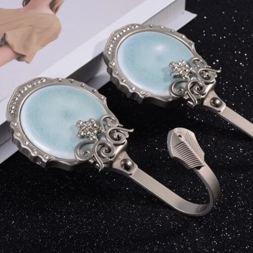 2020 Alloy Rhinestones Curtain Hook Marble Metal Tieback Buckle Holders Wall Hooks Hanger Home Decor