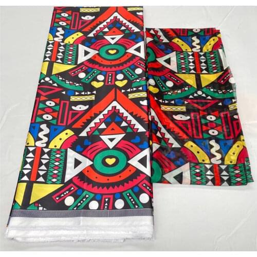 African wax ribbon silk wax ankara 2021 satin fabric 4 yards audel/modell cotton fabric for dress +2 yards chiffon YL0417905
