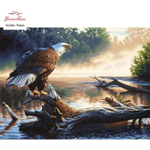 GOLDEN PANNO Diamond Painting Full Square 5D Diy Daimond Embroidery Diamant Mosaic Sale Displasy Broderie Diamant Bald Eagle 01