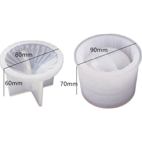 Concrete Flower Pot Epoxy Resin Molds Cement Silicone Molds DIY Jewelry Storage Box Plaster Mould